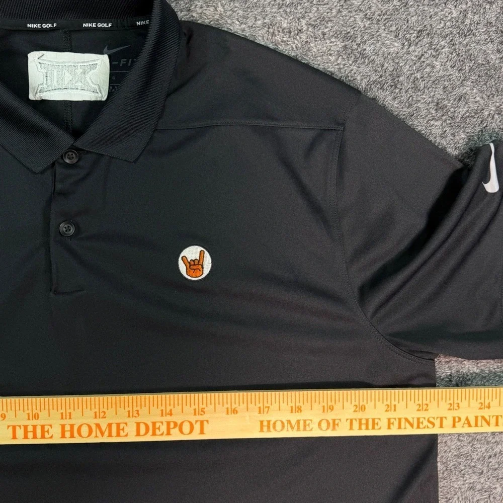 Texas Longhorns Nike Golf Mens Big 12 Dri-FIT Polo Shirt Performance Black Large